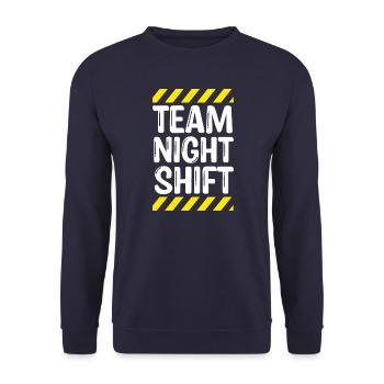 Team Night Shift - Unisex Sweatshirt - navy - Front - Alina (178cm) & Michal (187cm)
