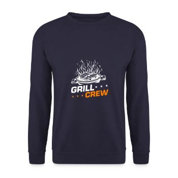 Grill Crew Grillen - Unisex Pullover - Navy - Vorne - Alina (178cm) & Michal (187cm)