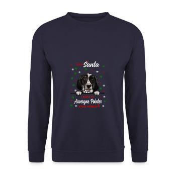 Auvergne-Pointer Hund Weihnachten Hunderasse - Unisex Pullover - Navy - Vorne - Alina (178cm) & Michal (187cm)