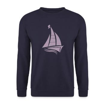 Sailing Sailboat Sailor Silhouette Minimalist - Unisex Sweatshirt - navy - Front - Alina (178cm) & Michal (187cm)