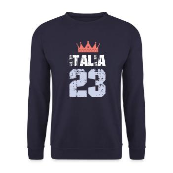 Italia 23 Trikot 2023 - Unisex Pullover - Navy - Vorne - Alina (178cm) & Michal (187cm)