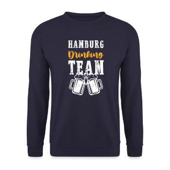 Hamburg Drinking Team - Unisex Pullover - Navy - Vorne - Alina (178cm) & Michal (187cm)