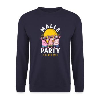 Malle Party Crew Sau Mallorca Beach - Unisex Sweatshirt - navy - Front - Alina (178cm) & Michal (187cm)