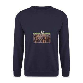 falknerei cooler spruch - Unisex Pullover - Navy - Vorne - Alina (178cm) & Michal (187cm)