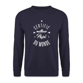 certifié meilleur papi - Sweat-shirt Unisexe - marine - Devant - Alina (178cm) & Michal (187cm)