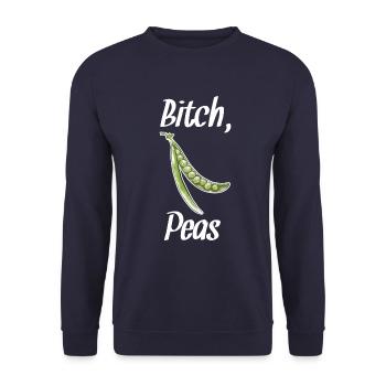 Vegan Vegan Pois Vegan Blanc - Sweat-shirt Unisexe - marine - Devant - Alina (178cm) & Michal (187cm)