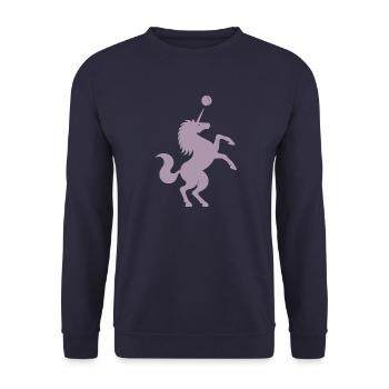 Unicorn Tennis Player Silhouette Minimalist - Unisex Sweatshirt - navy - Front - Alina (178cm) & Michal (187cm)