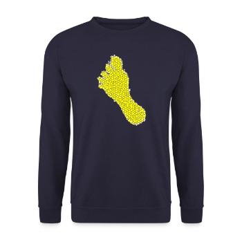 mosaïque de pieds jaunes - Sweat-shirt Unisexe - marine - Devant - Alina (178cm) & Michal (187cm)