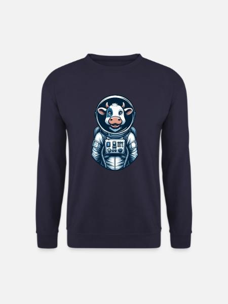 Astronaut Cow Space Universe Cosmonaut - Unisex Sweatshirt - navy