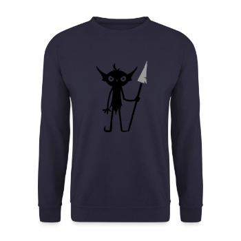 Goblin Orc Monster - Unisex Sweatshirt - navy - Front - Alina (178cm) & Michal (187cm)