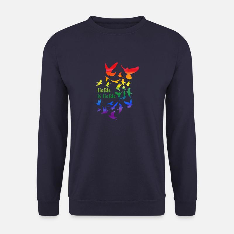 liefde is liefde,rainbow,deaf,birds - Unisex Sweatshirt - navy