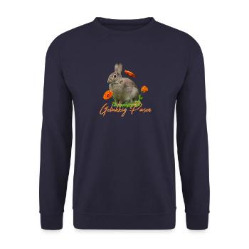 gelukkig pasen Frohe Ostern - Unisex Pullover - Navy - Vorne - Alina (178cm) & Michal (187cm)