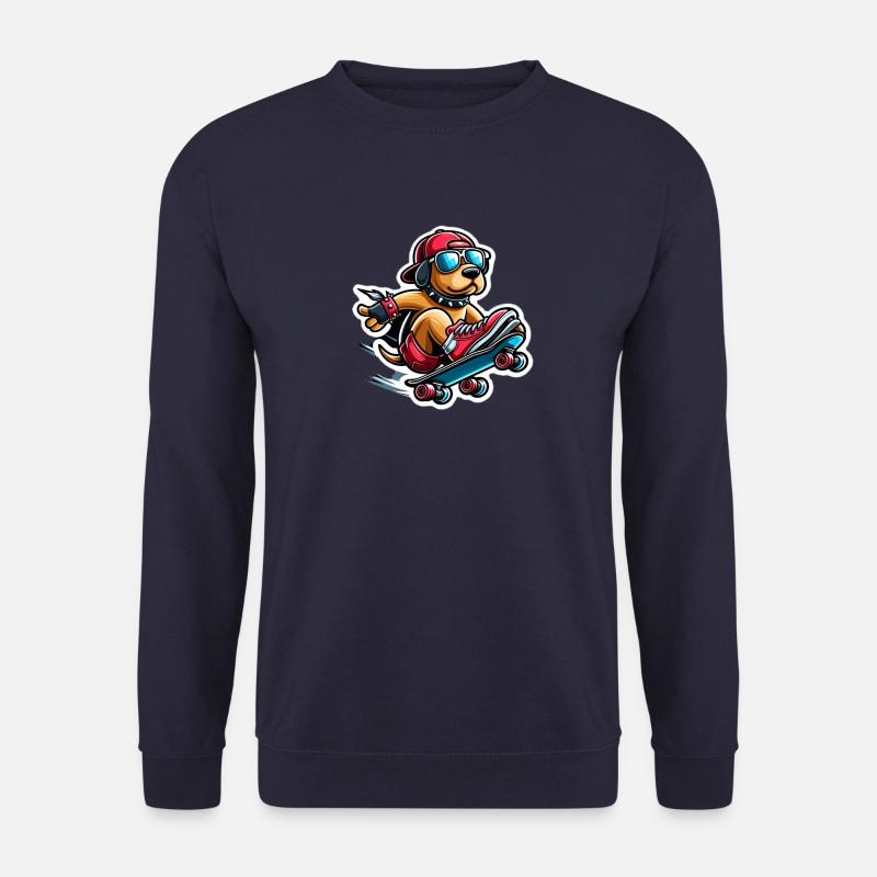 Cool dog rides skateboard - Unisex Sweatshirt - navy
