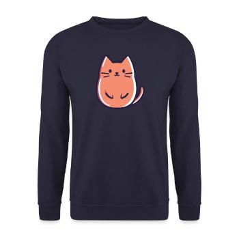 chat mignon, dessin de chat, chaton - Sweat-shirt Unisexe - marine - Devant - Alina (178cm) & Michal (187cm)