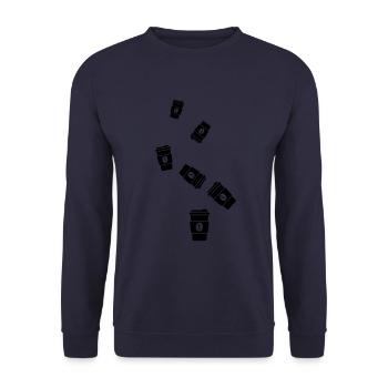 Kaffee Symbol - Unisex Pullover - Navy - Vorne - Alina (178cm) & Michal (187cm)