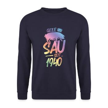 1940 Geile Sau - Unisex Pullover - Navy - Vorne - Alina (178cm) & Michal (187cm)