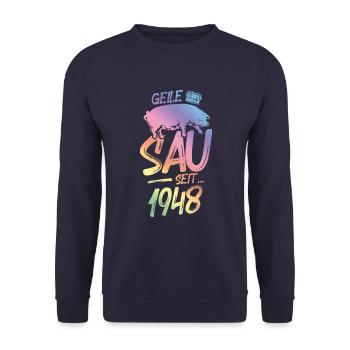 1948 Geile Sau - Unisex Pullover - Navy - Vorne - Alina (178cm) & Michal (187cm)