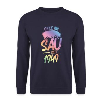 1949 Geile Sau - Unisex Pullover - Navy - Vorne - Alina (178cm) & Michal (187cm)