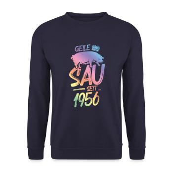 1956 Geile Sau - Unisex Pullover - Navy - Vorne - Alina (178cm) & Michal (187cm)