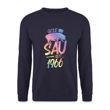 1966 Geile Sau - Unisex Pullover - Navy - Vorne - Alina (178cm) & Michal (187cm)
