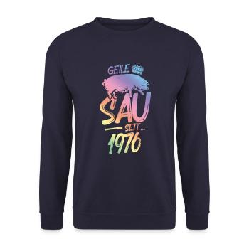 1976 Geile Sau - Unisex Pullover - Navy - Vorne - Alina (178cm) & Michal (187cm)
