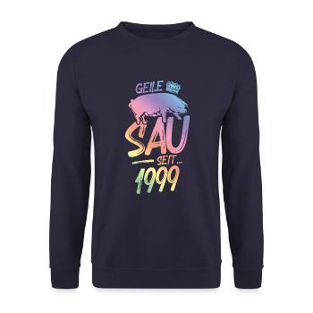 1999 Geile Sau - Unisex Pullover - Navy - Vorne - Alina (178cm) & Michal (187cm)