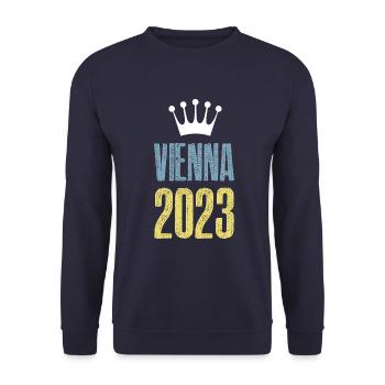 Vienna 2023 Wien Krone - Unisex Sweatshirt - navy - Front - Alina (178cm) & Michal (187cm)