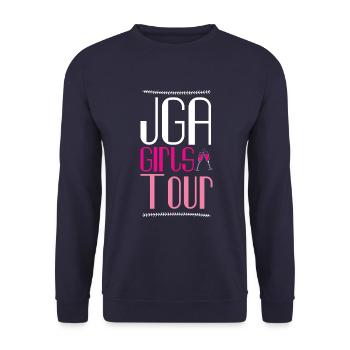 Jga Junggesellinnen Girls Tour - Unisex Pullover - Navy - Vorne - Alina (178cm) & Michal (187cm)
