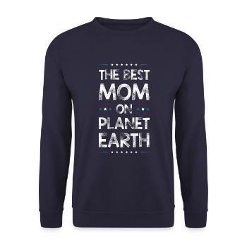 Beste Mom Mama Zitat Mutter - Unisex Pullover - Navy - Vorne - Alina (178cm) & Michal (187cm)