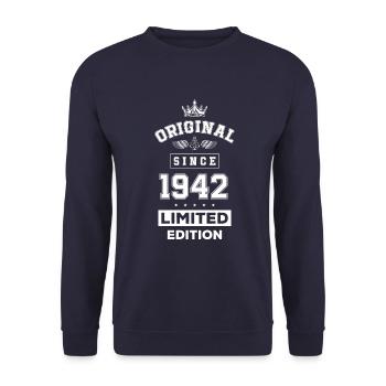 1942 limited edition birthday - Unisex Sweatshirt - navy - Front - Alina (178cm) & Michal (187cm)