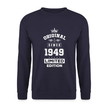 1949 limited edition birthday - Unisex Sweatshirt - navy - Front - Alina (178cm) & Michal (187cm)