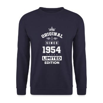 1954 limited edition birthday - Unisex Sweatshirt - navy - Front - Alina (178cm) & Michal (187cm)