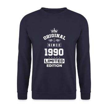 1990 limited edition birthday - Unisex Sweatshirt - navy - Front - Alina (178cm) & Michal (187cm)