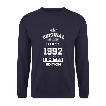 1992 limited edition birthday - Unisex Sweatshirt - navy - Front - Alina (178cm) & Michal (187cm)
