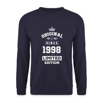 1998 limited edition Geburtstag - Unisex Pullover - Navy - Vorne - Alina (178cm) & Michal (187cm)