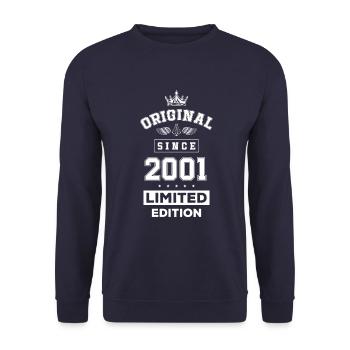2001 limited edition Geburtstag - Unisex Pullover - Navy - Vorne - Alina (178cm) & Michal (187cm)