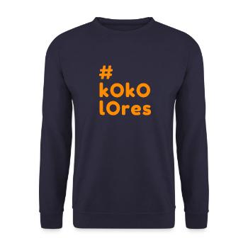 Kokolores, Spaß, Unsinn, # - Unisex Pullover - Navy - Vorne - Alina (178cm) & Michal (187cm)