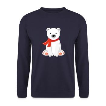 Ice Teddy Bear - Unisex Pullover - Navy - Vorne - Alina (178cm) & Michal (187cm)