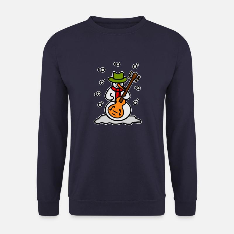 Schneemann Gitarre - weiße Kontur - Unisex Pullover - Navy