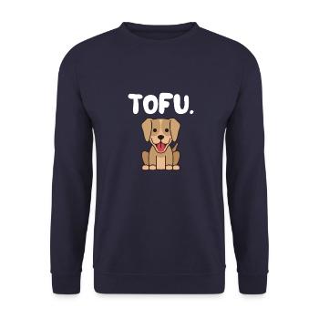 TOFU. | Design chien | Go vegan | vegan | - Sweat-shirt Unisexe - marine - Devant - Alina (178cm) & Michal (187cm)