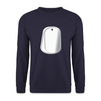 Bundeswehr Dog Tag, Original Gift Ideas - Unisex Sweatshirt - navy - Front - Alina (178cm) & Michal (187cm)