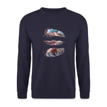 Feder - Unisex Pullover - Navy - Vorne - Alina (178cm) & Michal (187cm)