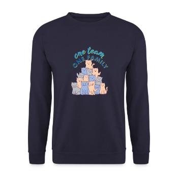 team familie katze bachelorette party asatru büro - Unisex Pullover - Navy - Vorne - Alina (178cm) & Michal (187cm)