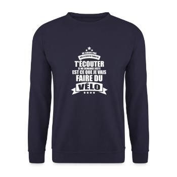 je me demande juste est ce que je vais faire vélo - Sweat-shirt Unisexe - marine - Devant - Alina (178cm) & Michal (187cm)