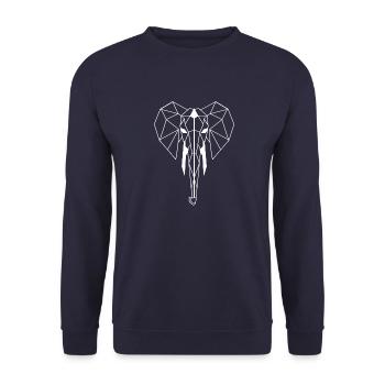 Elephant Poly minimalist - Unisex Sweatshirt - navy - Front - Alina (178cm) & Michal (187cm)