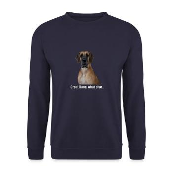 Great Dane, what else... - Unisex Pullover - Navy - Vorne - Alina (178cm) & Michal (187cm)