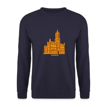 Kamenz Rathaus Bautzen Lissingstadt Sachsen - Unisex Pullover - Navy - Vorne - Alina (178cm) & Michal (187cm)