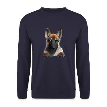 Dog Owner German Shepherd Puppy - Unisex Sweatshirt - navy - Front - Alina (178cm) & Michal (187cm)
