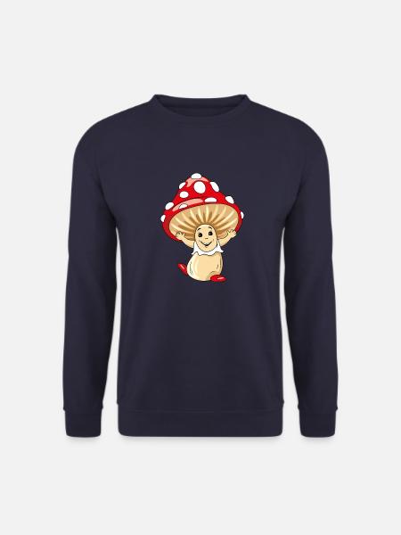 Cartoonish happy amanita - Unisex Sweatshirt - navy