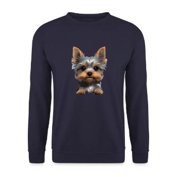 Puppy Dog Dog Owner Yorkshire Terrier - Unisex Sweatshirt - navy - Front - Alina (178cm) & Michal (187cm)